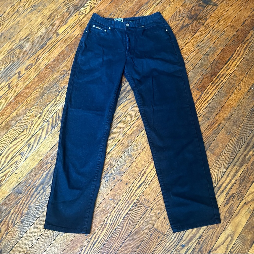 DKNY Black Denim Straight Leg Jeans